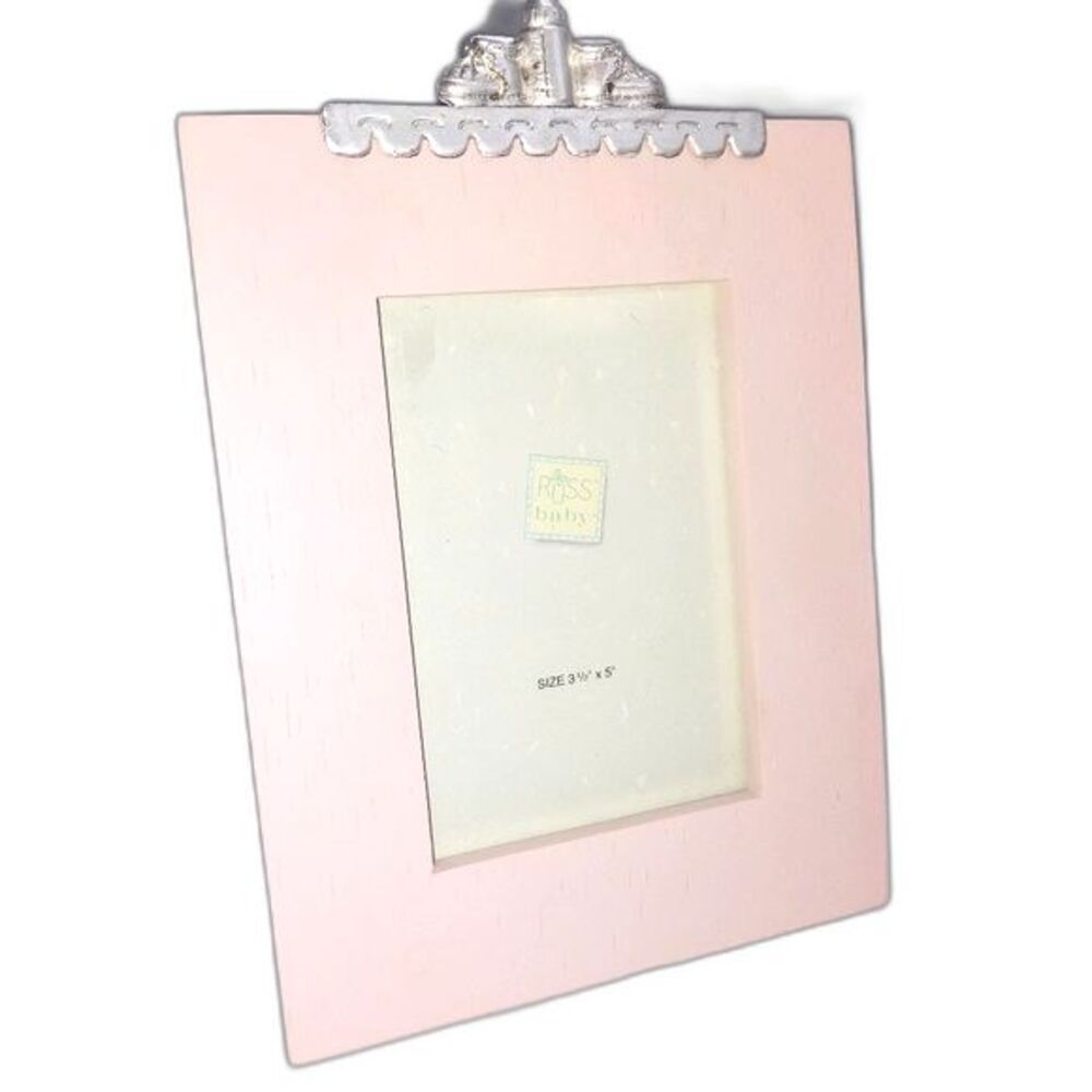 Russ Baby Pink & Silver 3.5"X5"  Photo Frame 7.25"X5.75"‎